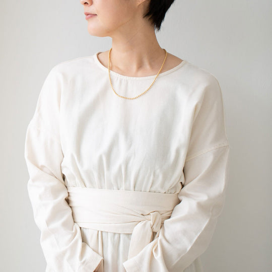 糸でできたアクセサリー マイクロスフィアネックレス 55cm