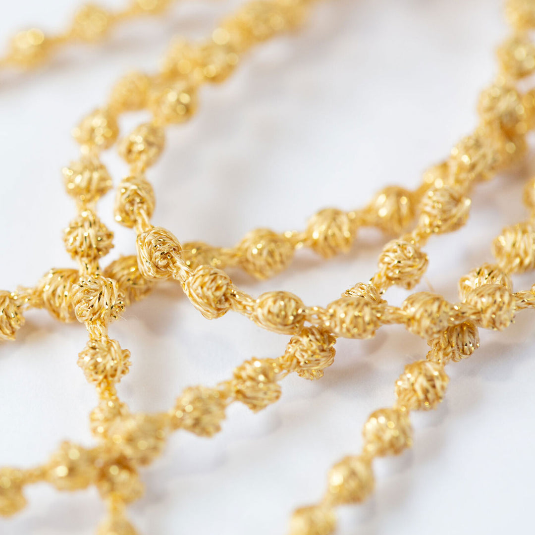 糸でできたアクセサリー マイクロスフィアネックレス 55cm