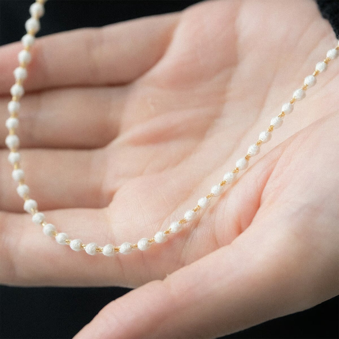 糸でできたアクセサリー マイクロスフィアネックレス 55cm