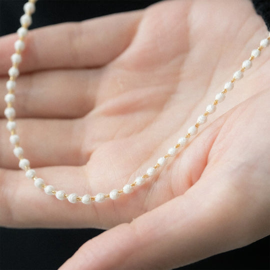 糸でできたアクセサリー マイクロスフィアネックレス 55cm