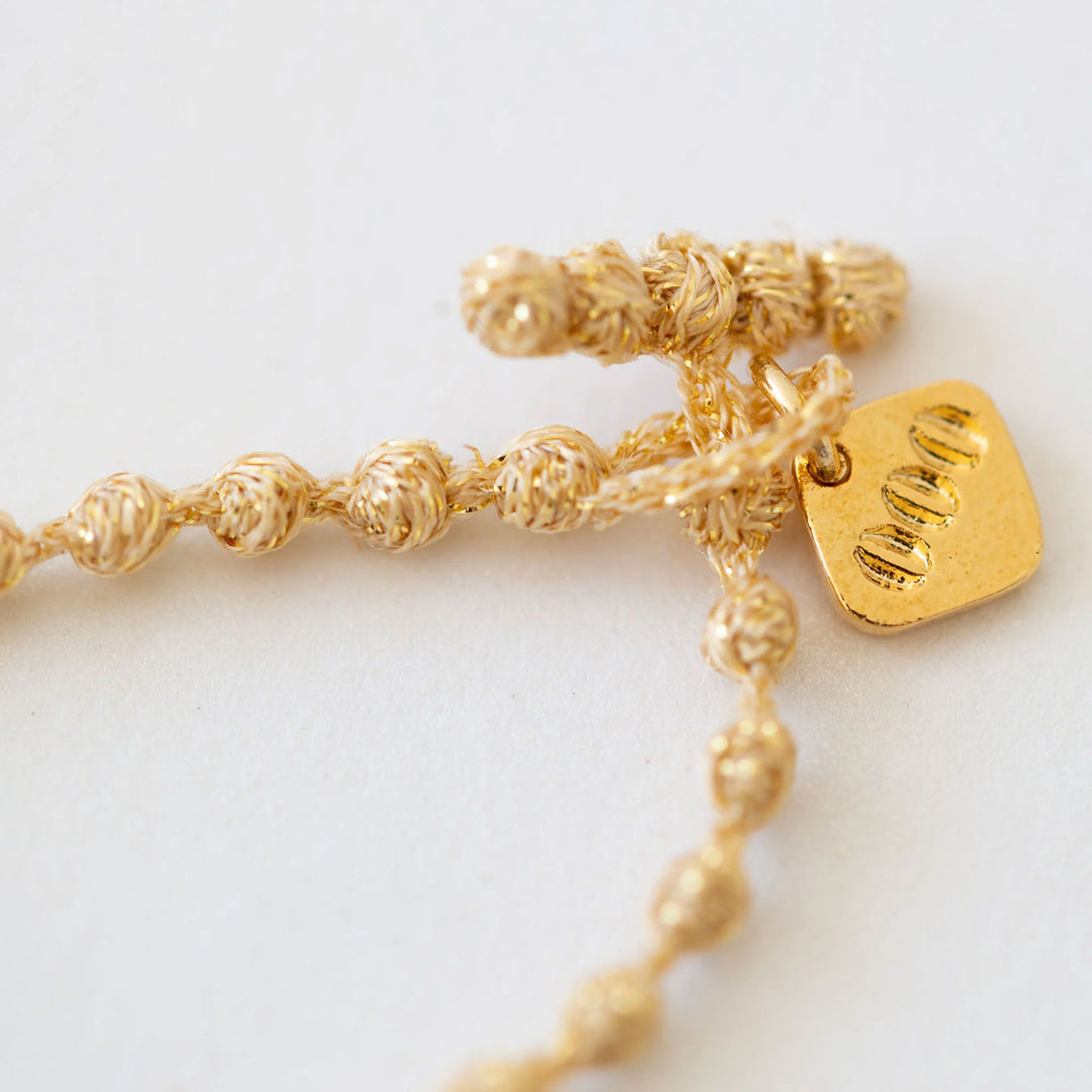 糸でできたアクセサリー マイクロスフィアネックレス 55cm