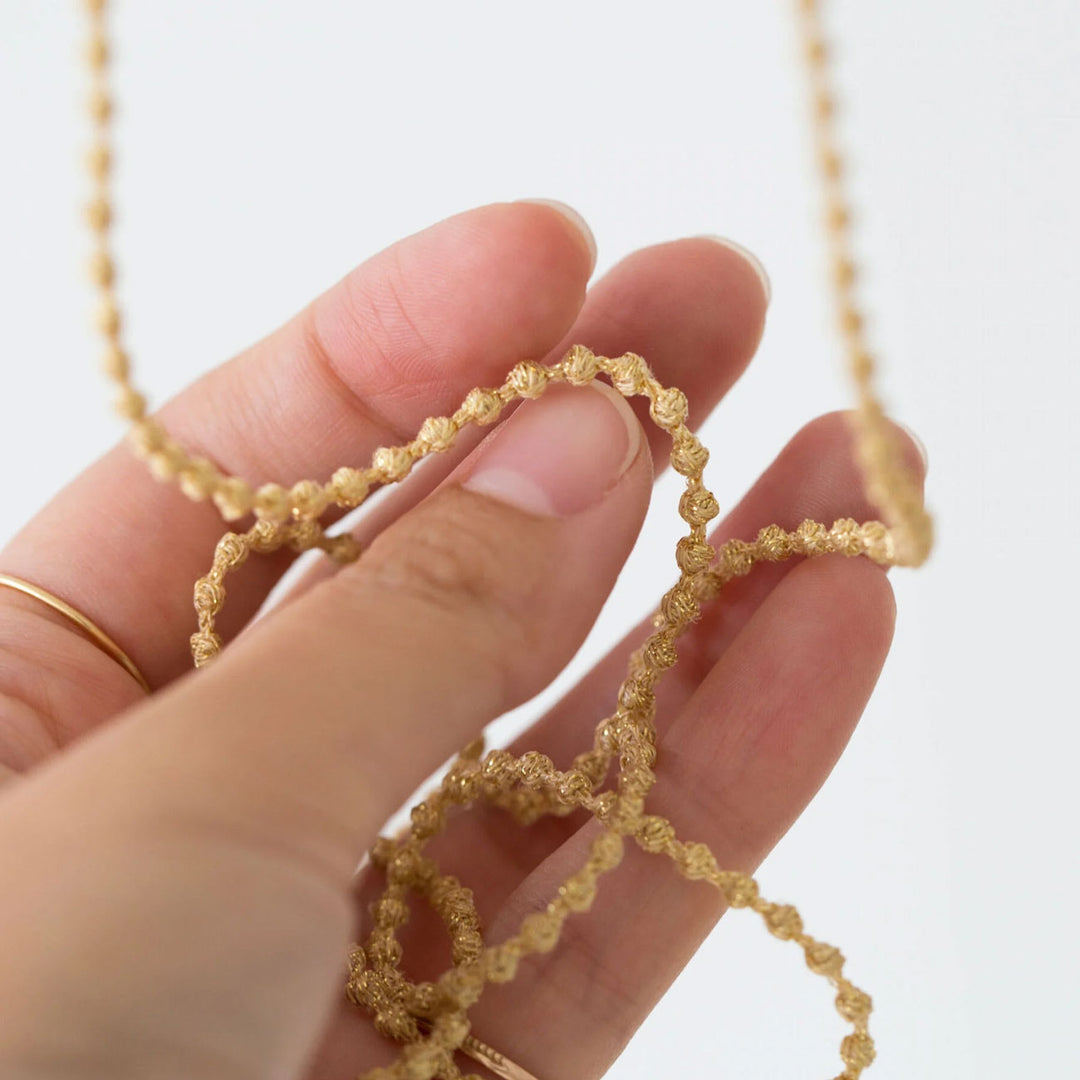 糸でできたアクセサリー マイクロスフィアネックレス 55cm