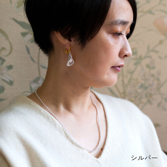 糸でできたアクセサリー マイクロスフィアネックレス 55cm