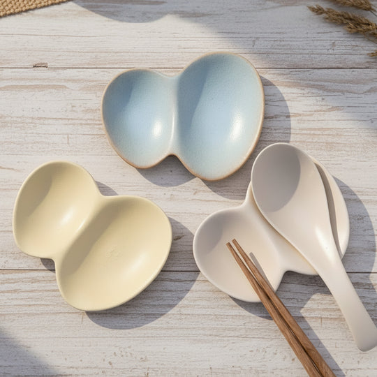 1つで4役！バタフライカトラリーレスト（箸置き）／美濃焼