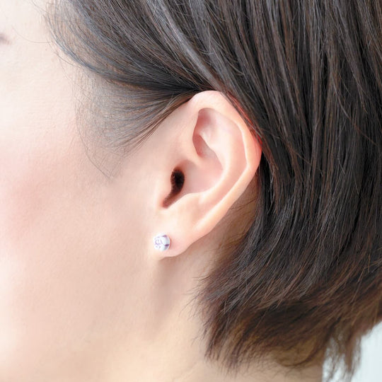 美濃焼ピアス　野ばら