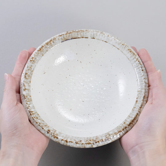 【美濃焼】渕錆粉引 カフェ風サラダボウル