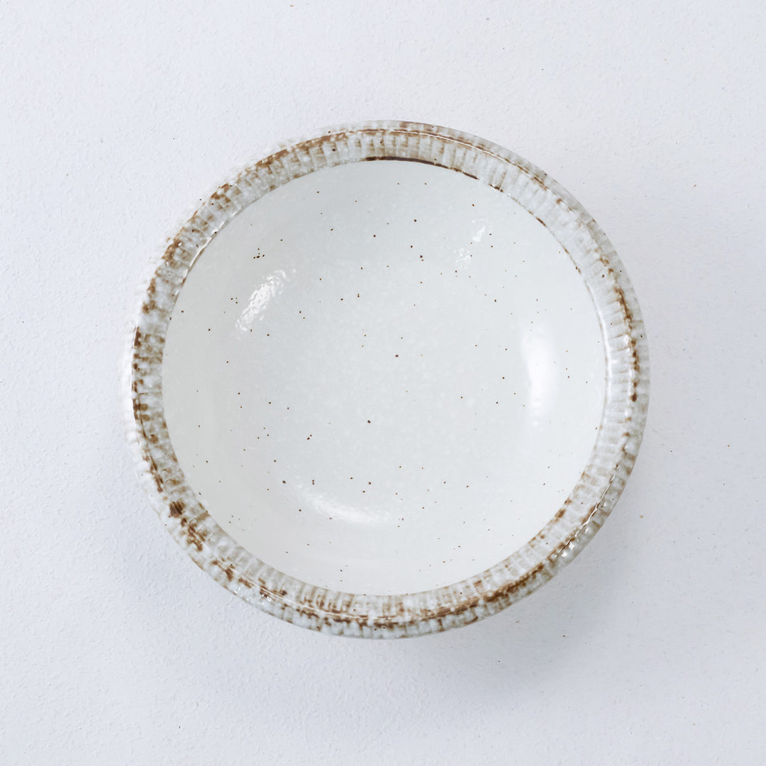 【美濃焼】渕錆粉引 カフェ風サラダボウル