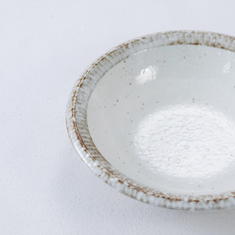 【美濃焼】渕錆粉引 カフェ風サラダボウル