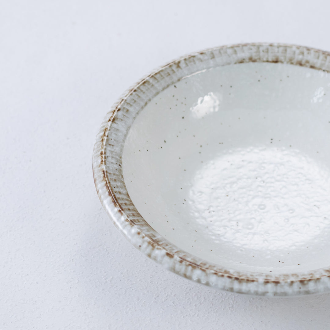 【美濃焼】渕錆粉引 カフェ風サラダボウル