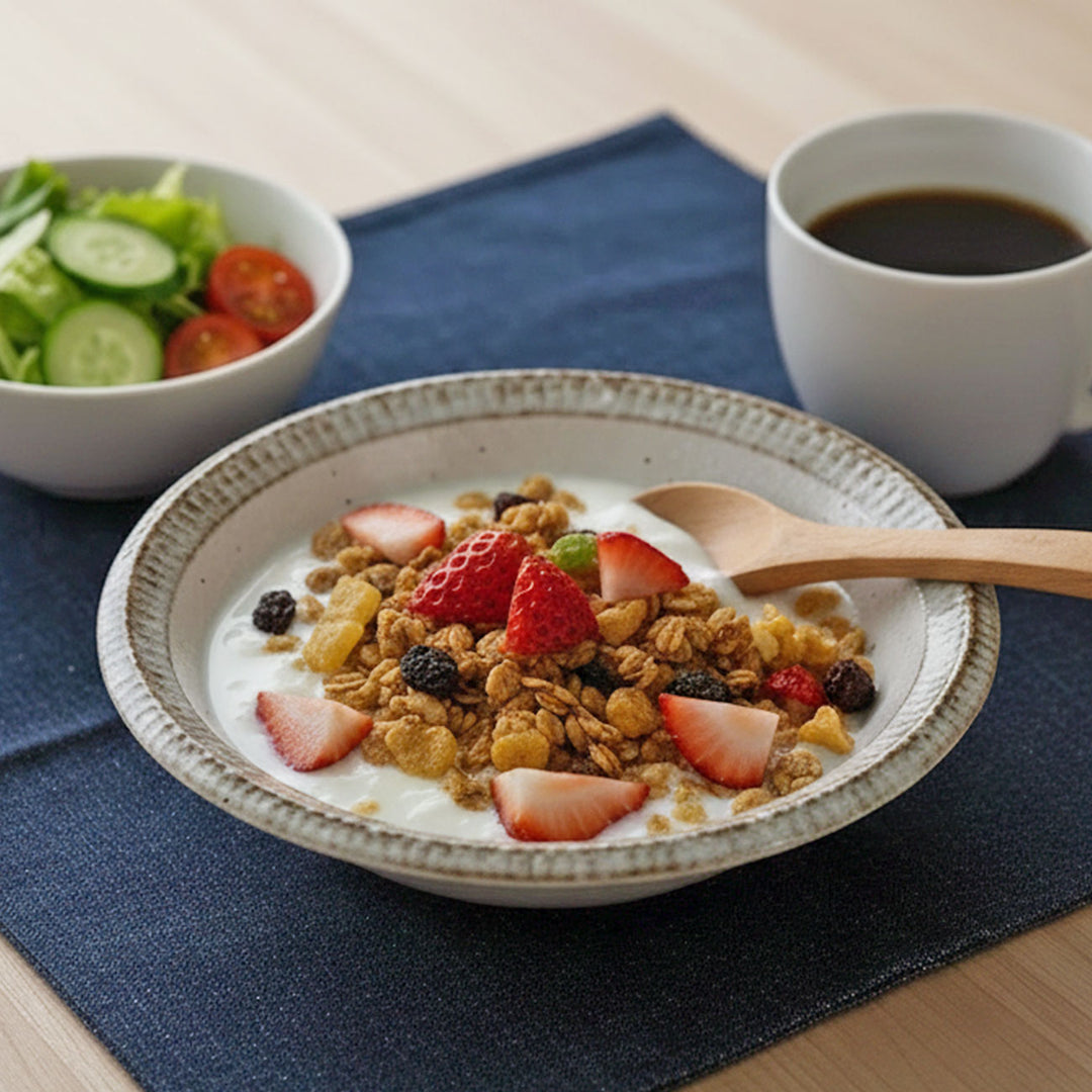 【美濃焼】渕錆粉引 カフェ風サラダボウル